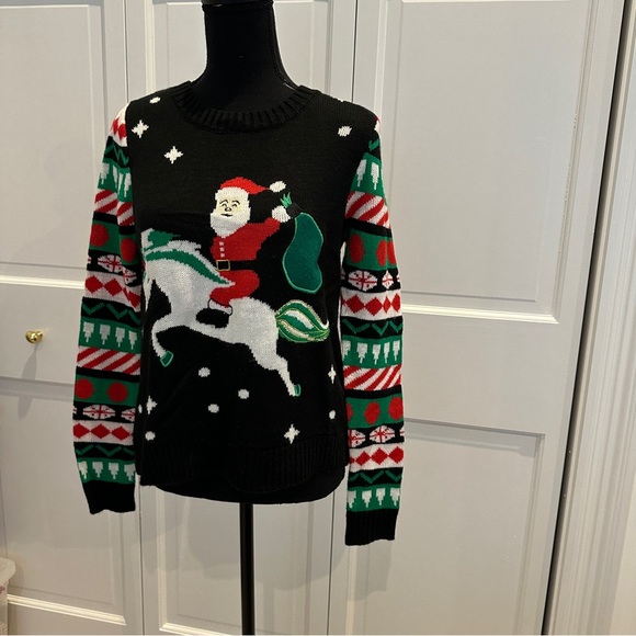 Unicorn Santa Ugly Christmas Sweater - Picture 6 of 8